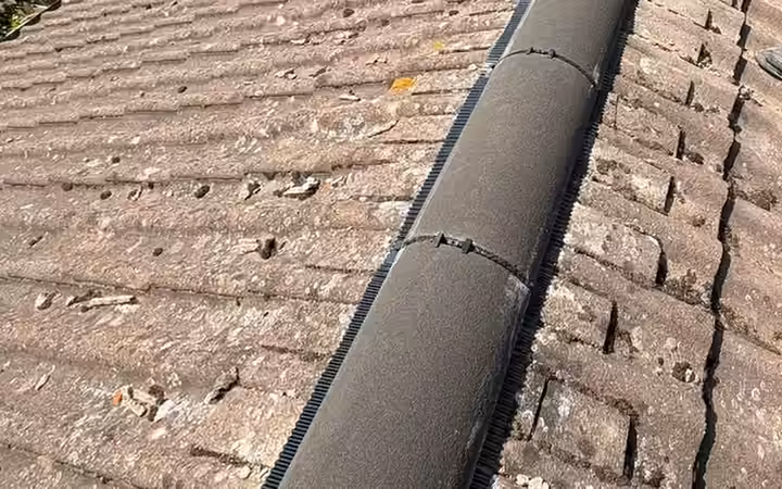 New dry ridge system fitted along the roof ridge